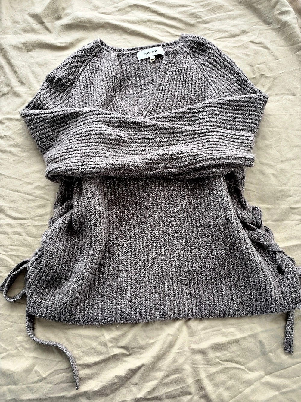Gray/Purple Knit Sweater